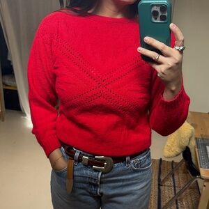 Vintage Red Women's Crew Neck Sweater
